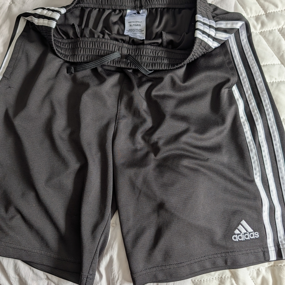 adidas Black Shorts with White 3-Stripes